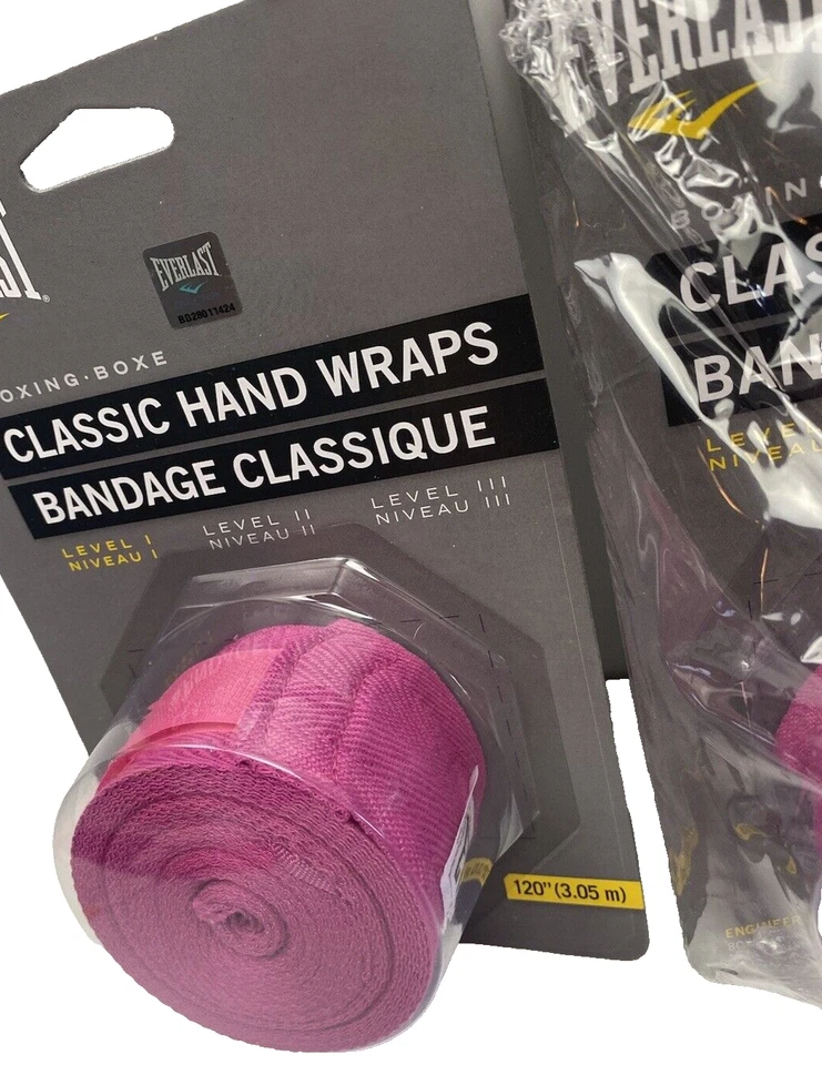 Everlast Classic Hand Wraps Boxing MMA 2 Pack Pink Brand New Protective Gear - Image 4 of 4