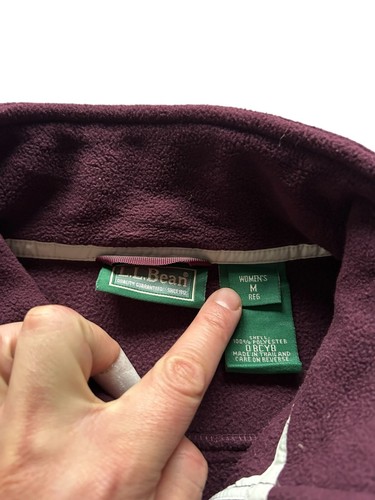 Vintage L.L.Bean Womens Fleece, Maroon / Purple Zip up Jumper Top Walking Medium - Picture 3 of 8