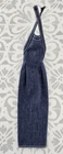 VINTAGE BARBIE DOLL DEMIN HALTER LONG BLUE JEAN DRESS