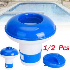 1-2X Hxternal Pool Spa Chemical Dispenser Floater for 1" Chlorine Bromine Tablet