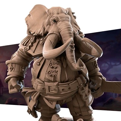 Loxodon Commander Fighter - Unità Mordi il proiettile 32 mm Fantasy Fantasy D&D