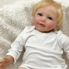 Lifelike 22" Reborn Baby Dolls Cloth Body Handmade Real Life Newborn Feeding Toy