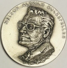 Nelson Aldrich Rockefeller 0.999 Fine Silver VP Inauguration Medal - Wt 5.55oz