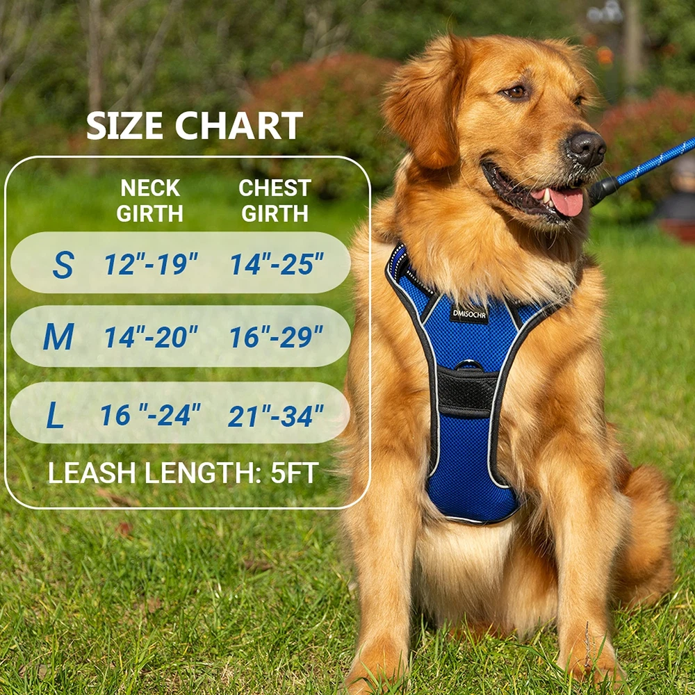 Dog Harness for Medium Large Dogs No Pull - Adjustable Dog Vest Harness with ...