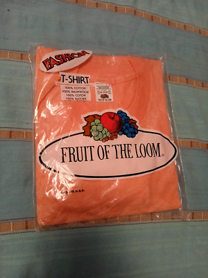 T Shirt Vintage 70- 80er Fruit of The Loom Made in Usa Gr. L Neu