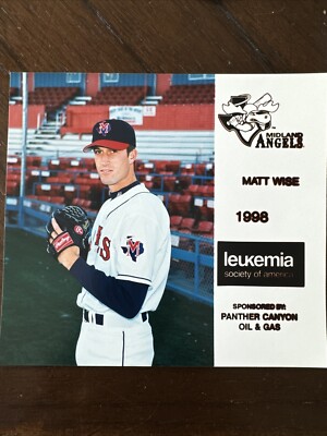 1996 Midland Angels  BASEBALL Panther Canyon Oil Gas Card/Photo Matt Wise
