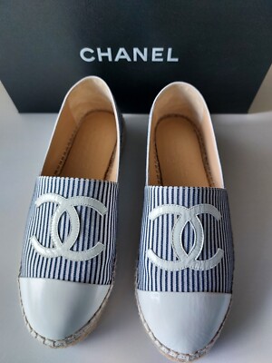 Chanel Espadrilles Weiß/Blau Größe  36