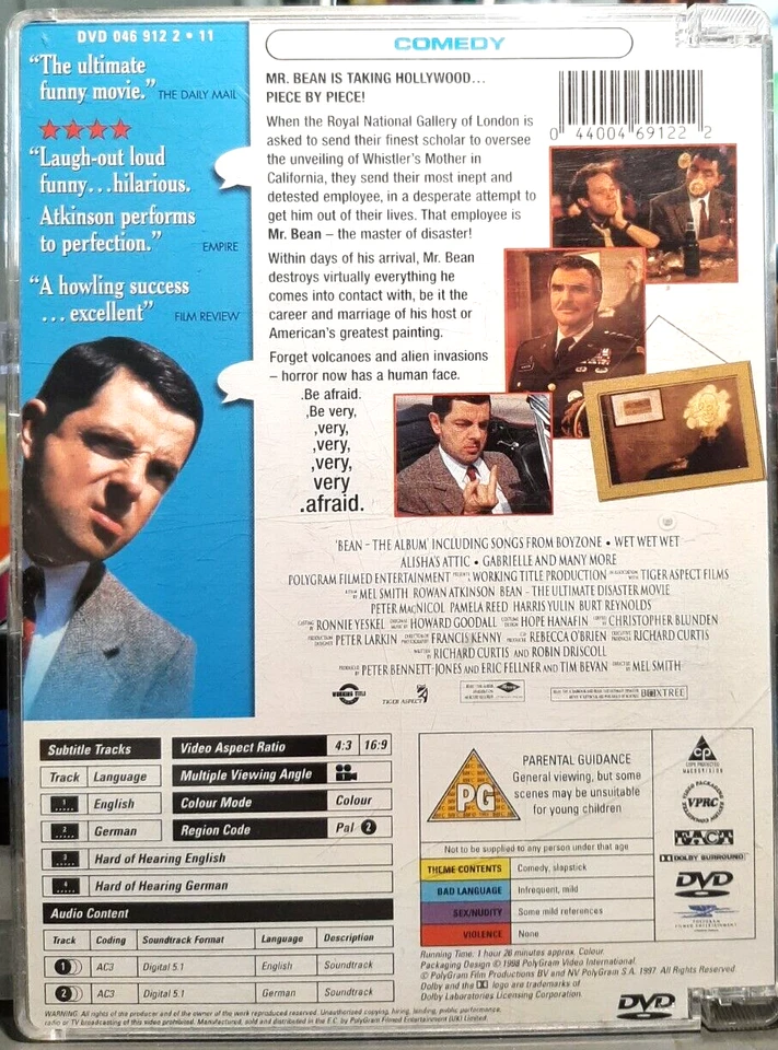 BEAN: THE ULTIMATE DISASTER MOVIE -Rowan Atkinson, Peter Macnicol - DVD - Image 2 of 2