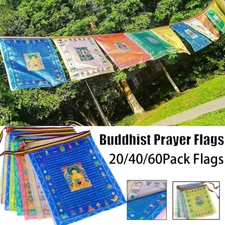 Tibetan Buddhist 20/40/60Pcs Prayer Flags Outdoor Meditation Traditional 11x14IN