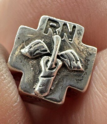 925 STERLINGSILBER RN EINGETRAGENE KRANKENSCHWESTER PERLE CHARM Geschenk Accessoire Karriere Schule