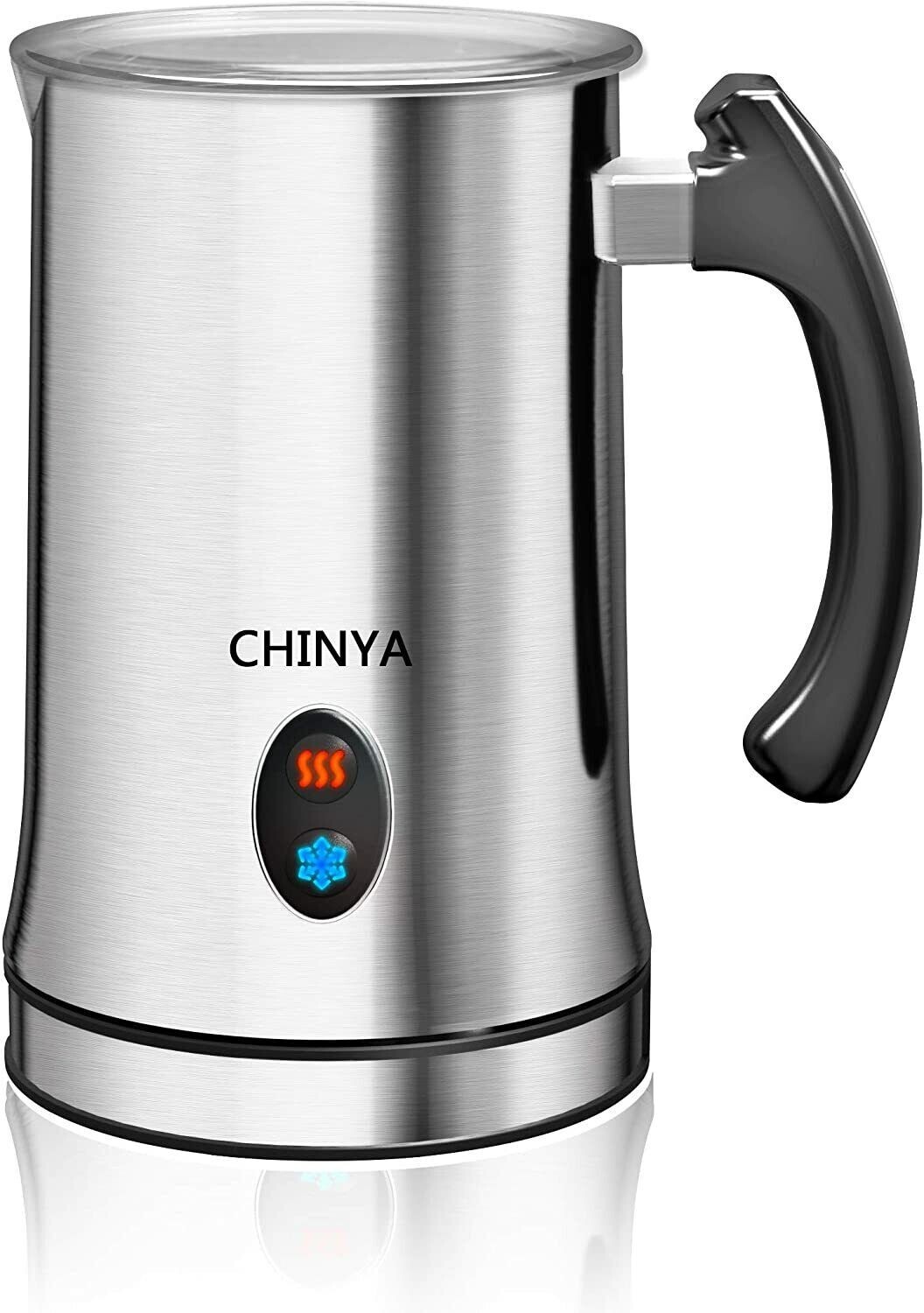 Milk Frother CHINYA Electric Milk Frother with Hot or Cold Functionality Silver