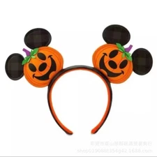 Disney- Parks Halloween Mickey Jack O Lantern Pumpkin Ears Headband  Kids Adult 