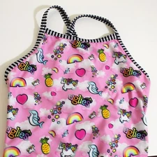 Dolfin Uglies Pink Unicorn Dolphin Rainbow Swimsuit Girls 12