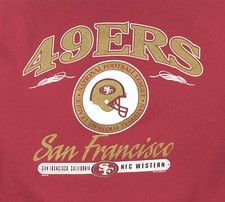 San Francisco 49ers NFL Logo 1998 Men XL Burgundy Sweatshirt Made In USA Vintage