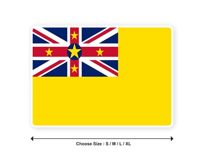 Niue Nioueen flag sticker 10cm (S) - 28cm (XL) white edge sticker