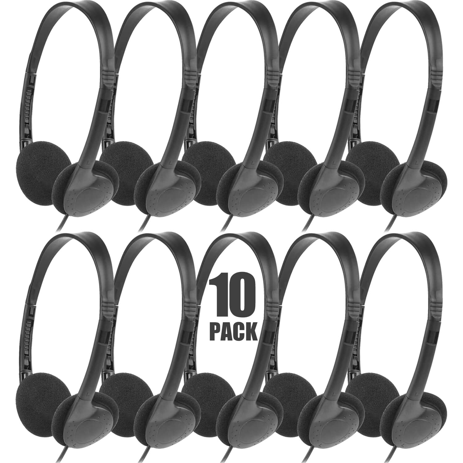 XOSDA Auriculares de Aula Paquete de 10 a Granel para Niños Escuela Venta al por mayor Conjunto de Clase D...