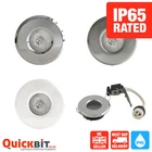 2 X BATHROOM SHOWER DOWNLIGHTS IP65 MAINS 240V GU10 - ZONE 1 2 3 - LED FITTINGS