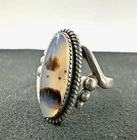 Vintage Sterling Silver Size 7.5 Montana Agate Ring, ~6g Southwestern Style