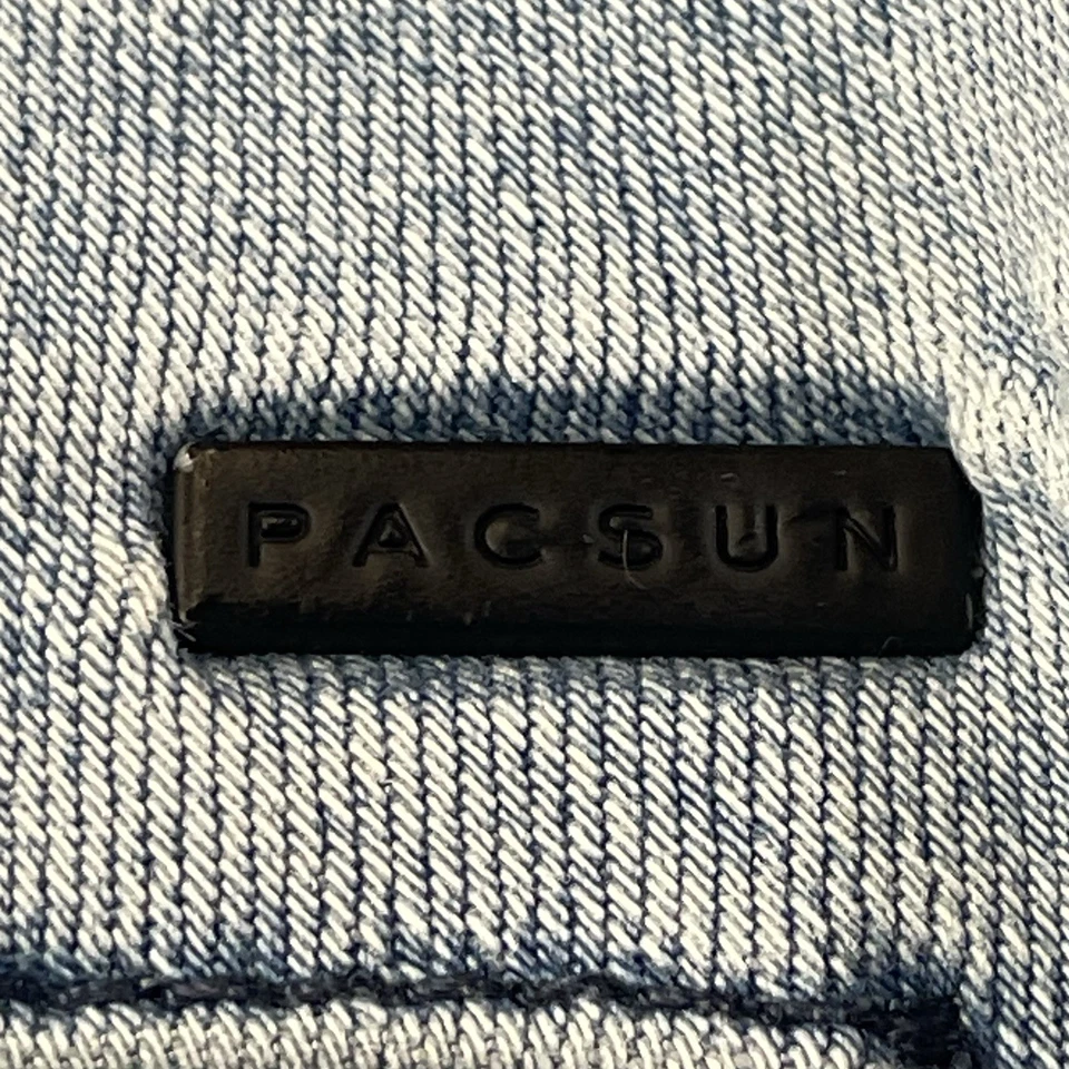 PacSun Active Stretch Jean Shorts Mens 34 Blue Denim Drawstring Waist - Image 3 of 4