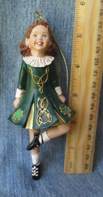 IRELAND IRISH GIRL STEP DANCING Vintage Christmas Tree Ornament BX-B