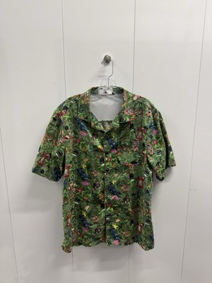 Disney Parks Trader Sam's Grog Grotto Button Up Size L Mens Tiki Mug SOLD OUT!