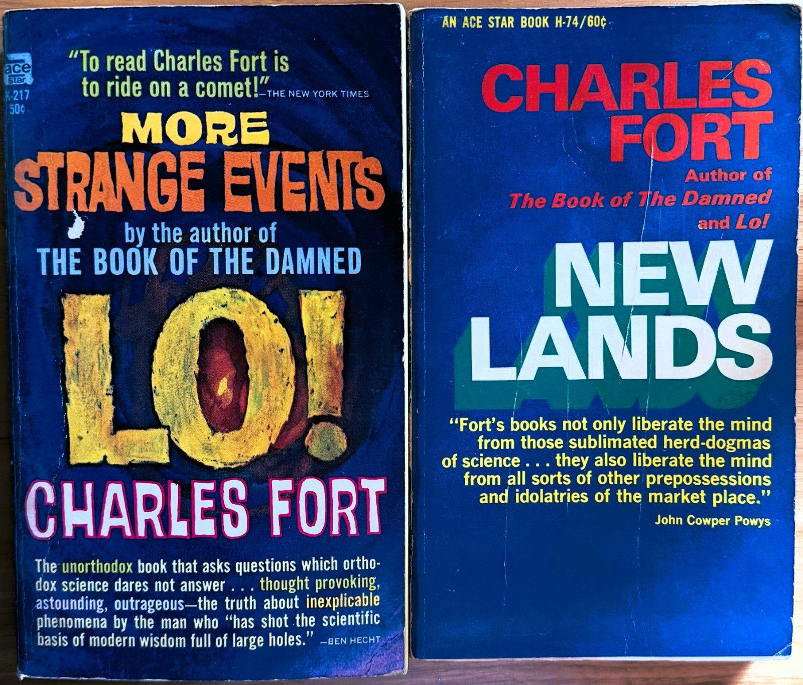 Charles Fort vintage PB- New Lands & LO! Strange Events - supernatural/occult