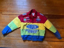 Vintage Chase Authentics NASCAR Jeff Gordon Dupont Rainbow Racing Jacket Size L