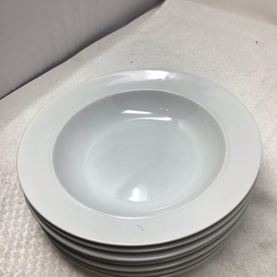 Juego de 8 cuencos de sopa con borde Dansk International Designs totalmente blancos 8 1/2" Portugal Foto 3 de 4