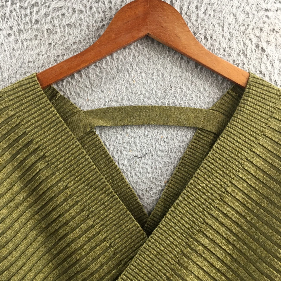 Endless Blu Sweater Dress Womens M Green Knitted Long Sleeve Pullover Back Tie - Image 3 of 4