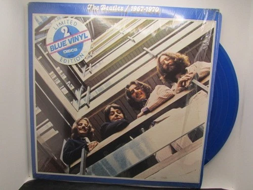THE BEATLES 1967-1970 BLUE VINYL 2 LP Set w Lyric Inners Capitol 11843 IN SHRINK