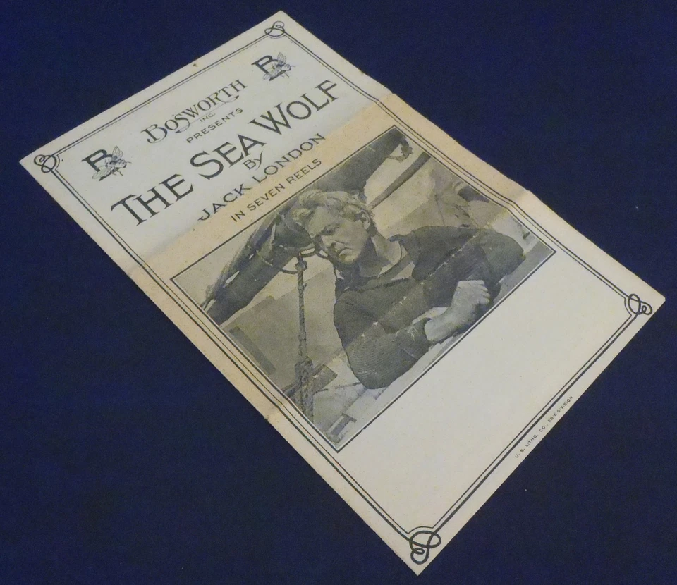 Bosworth Presents "THE SEA WOLF" by Jack London 1913 Silent Movie Promotion — 第 2/4 张图片