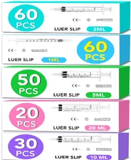 Syringes without needles 10ml 50ml 20ml 5ml 3ml 1ml set Plastic Syringe lot bulk