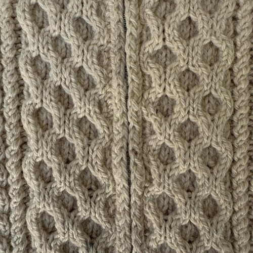 Vintage 60s GAELTARRA Unisex 40 100% Wool Sweater Jacket Aran Fisherman Irish - Picture 17 of 23