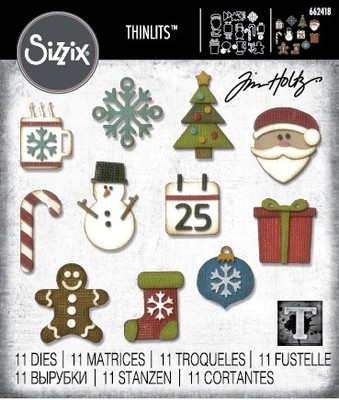 Sizzix Thinlits Matrizen von Tim Holtz 11/Pkg - Mini Christmas Things - 662418