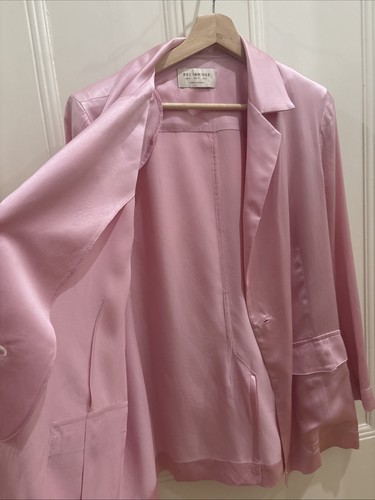Bec & Bridge Brand Pink Rosa Jacket/Blazer w. Matching Belt 100% Silk Size 12 - Picture 9 of 9