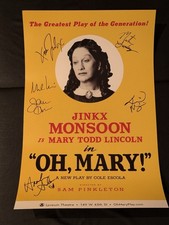 Jinkx Monsoon Oh Mary Cast Signed Window Card Poster Play By Cole Escola Urie