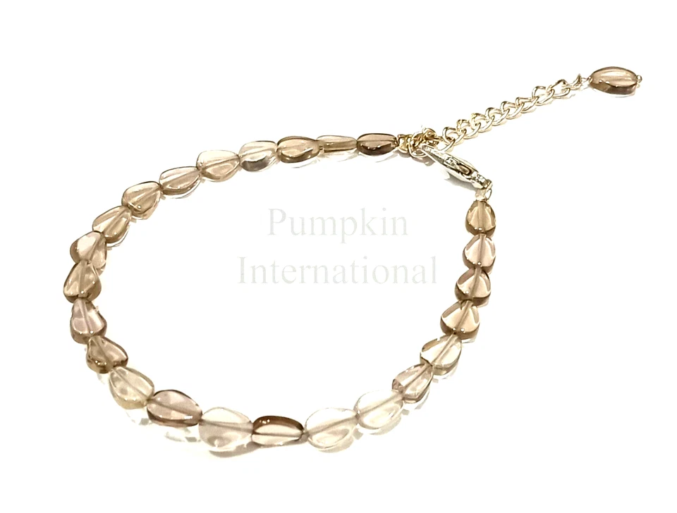 Pulsera para mujer de cuarzo ahumado natural con cuentas plateadas Foto 2 de 3