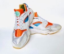 Nike Air Huarache White Safety Orange Blue Men size 10 Pre-owned