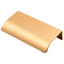 10 Pcs Gold Curved Edge Pull Handles, 3.15, 2.5 Hole Spacing, Finger Tab