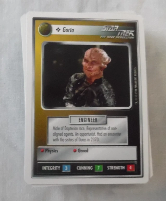 1994 STAR TREK THE NEXT GENERATION JOGO DE CARTAS PERSONALIZÁVEL-BRANCO-LOTE 758 CARTAS - Imagem 4 de 4