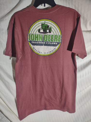 John Deere Men's/Women's 90'S Badge Short Sleeve T-Shirt-Rouge Large - Picture 3 of 7