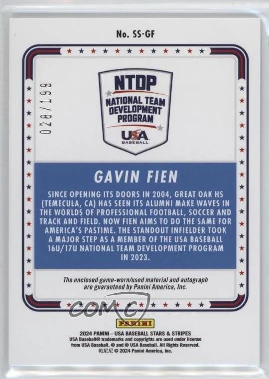 2024 Stars and Stripes USA Signatures Silhouettes Gavin Fien (Blue Ink) Auto - Image 2 of 2