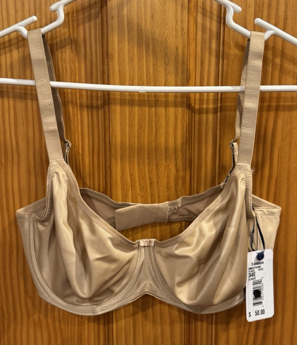 NWT Fantasie Smoothing Nude Balcony Underwire Unpadded Bra 34E/34DDD