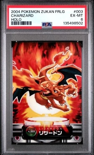 Charizard No. 003 FireRed LeafGreen Holo Zukan Carddass PSA 6