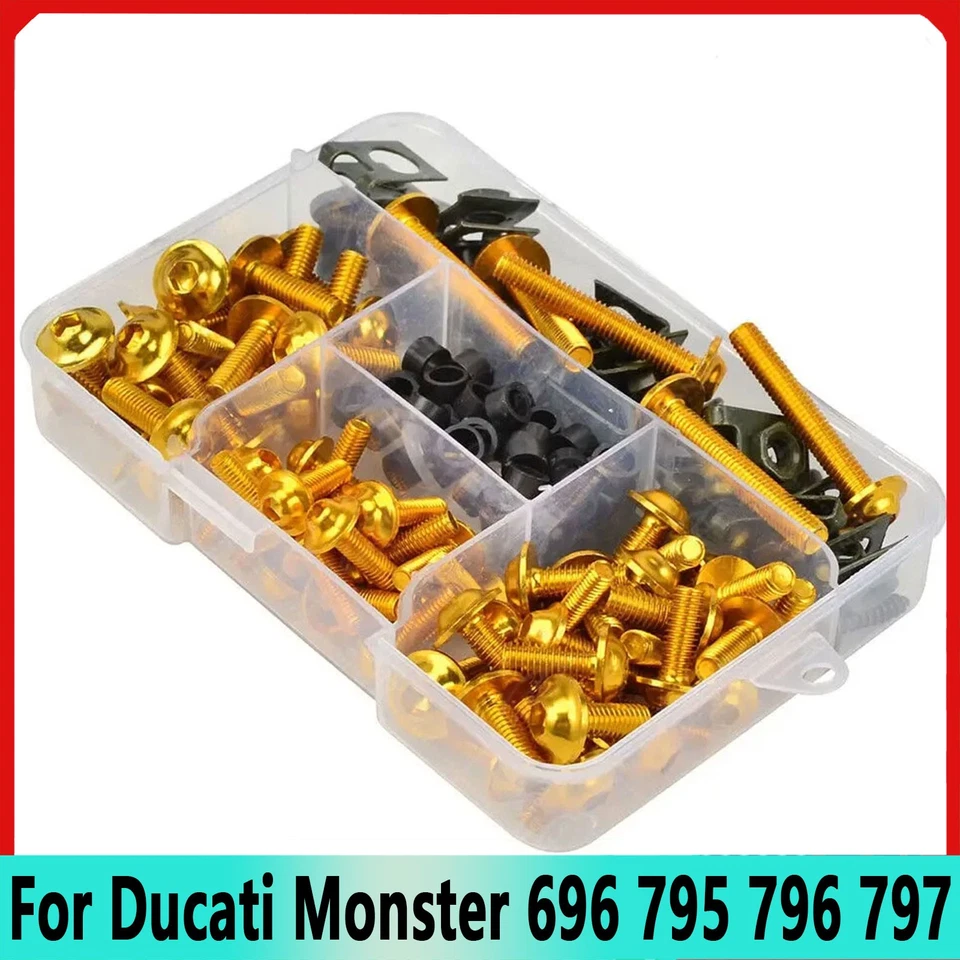 1Sets For Ducati Monster 696 795 796 797 CNC Fairing Fastener Screws Bolts Kit Foto 4 de 4