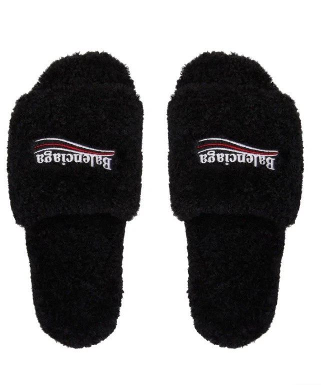 Toboganes Balenciaga de piel negra talla EU 42 talla 9 totalmente nuevos Foto 4 de 4