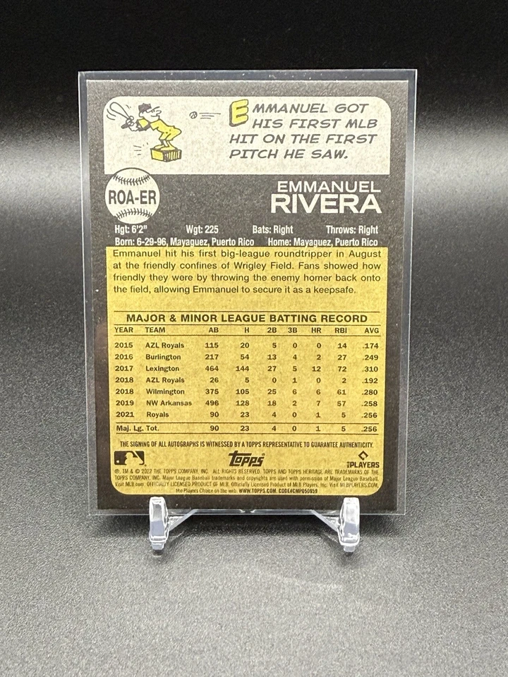 #ROA-ER Emmanuel Rivera Real One Autograph (RC) 2022 Topps Heritage High Number - Image 2 of 2