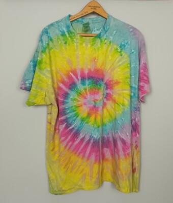 VINTAGE RETRO 90S FESTIVAL BRIGHT BOLD CRAZY FRESH PRINCE T SHIRT TOP TIE DYE