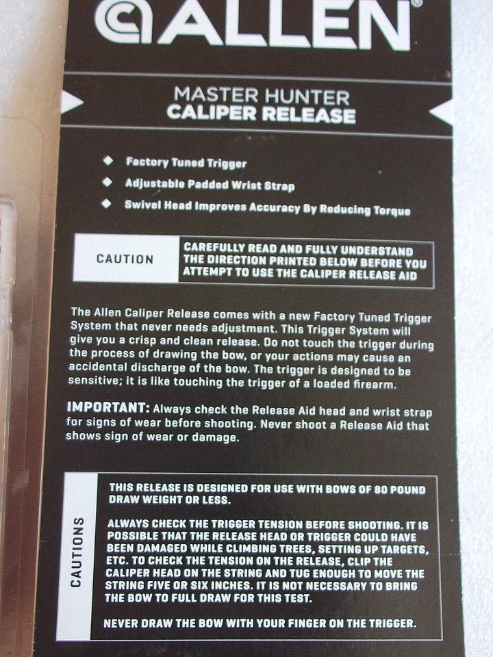 Allen Master Hunter Caliper Release New in Plastic Display SM/MD - Image 3 of 3