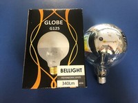 Bellight GlüHlampe Globe G125 E27 230V 40W Globelampe Kuppenverspiegelt